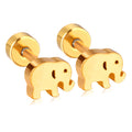 Women Girl Tiny Small Stainless Steel Elephant Charm Studs