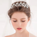 Bridal Crown Headdress Rhinestone Leaf Headband Princess Banquet Hair Accessories