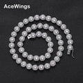 BC038  8mm Brass Round Cubic Zircon Chain Necklace Women Tennis Jewelry