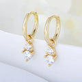 INS Trendy 925 Silver Jewelry Clear Cubic Zirconia Drop Earrings S925 Sterling Silver Gold Plated Earrings Jewelry for Women