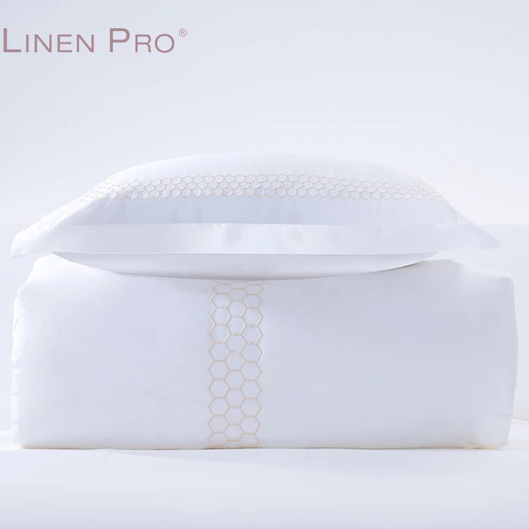 LINENPRO Hotel Adjustable Solid Color 4pcs Bed Sheet Set 100%Percent Cotton Sateen Solid King Duvet Comforter