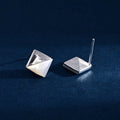 Wholesale Earrings Jewelry Rhodium Plated Circle Shell Square Earring 925 Sterling Silver Fine Jewelry Earrings