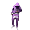 High Quality Oversized Heavyweight 3D Puff Print Jogging Set Custom Logo Streetwear Flared Pants Hoodie Casual Autumn Tracksuit