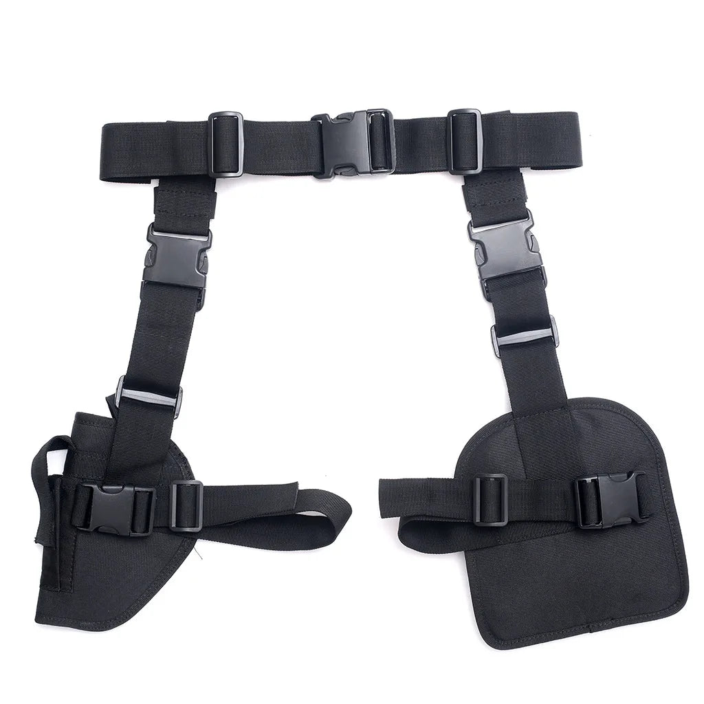 Tactical Drop Leg Holster with Triple Magazine Pouch Waist Belt Right Hand Thigh Holsters