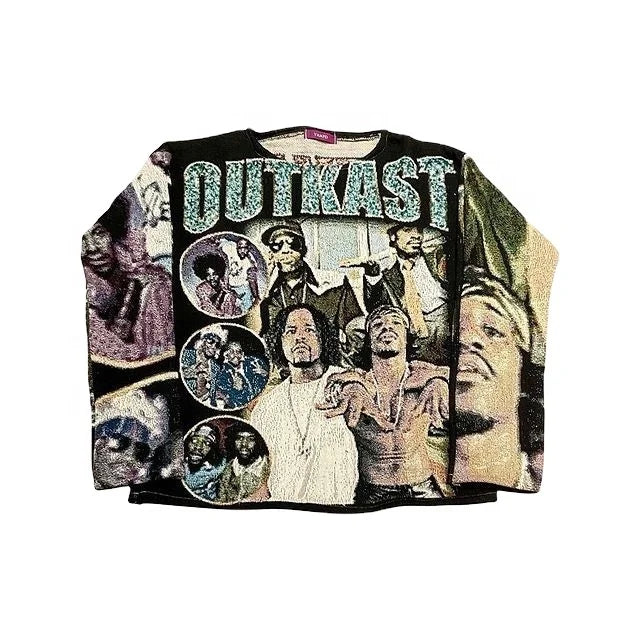 Factory-Accepted Jimi Hendrix Woven Tapestry Sweater Hooded Polyester/Cotton Blanket Anti-Wrinkle Anti-Pilling for Men's Spring