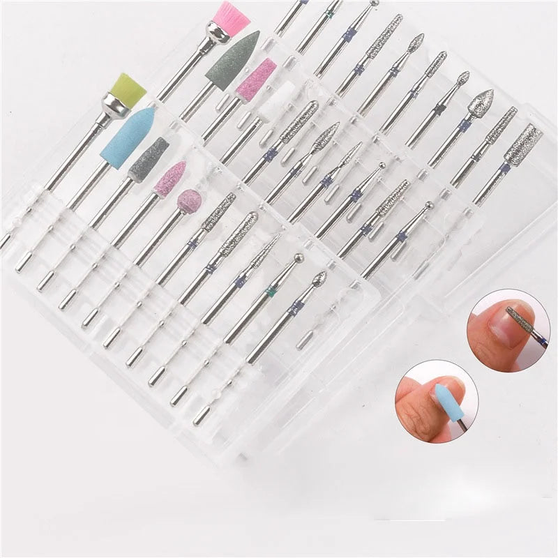 Nail Polish Tungsten Steel Grinding Head Nail Drill Bits Set Removal Dead Skin Machine Alloy Nail Grinding Head