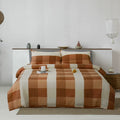 100% Linen French Luxury king Size Orange Duvet Cover Gray Stripe Pillow Cover Bedding Sets Manufacturer