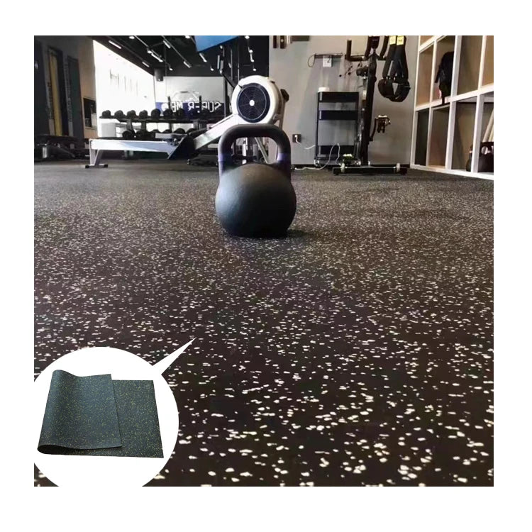 Crossfit Gym 3Mm 6Mm 8Mm 10Mm Fitness Black Rubber Floor Gym Rubber Flooring Roll Mat