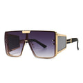 Newest Large Man Vintage Fashion Brand Metal Oversized Rectangle Retro Sunglasses