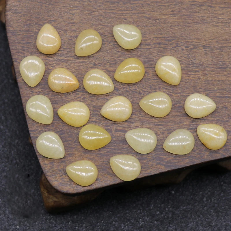 DIY Natural Gemstone Yellow Jade Cabochon for Jewelry Making
