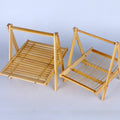 Hotel Bamboo Frame Folding Fruit Basket Creative Natural Bamboo Hanging Roast Bamboo Food Storage Holder