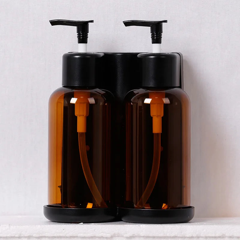 Double Foam Soap Dispenser Wall-Mounted for Hotel Hospital School Bathrooms with Refillable Bottle
