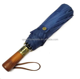 Luxury Wood Umbrella Custom 3 Folding Umbrella Wood Handle Automatic Umbrella