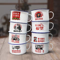 Hot Sell Big Size Enamel Mug Blank Cups for Sublimation White  Sublimation Enamel Fast Food Cup  Enamel Drinking Cup