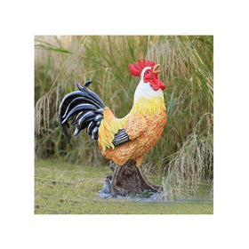 Large Life-Size Resin Rooster Sculpture Europe America Style Outdoor Home Garden Decoration Colorful Hand-painted Animal Art