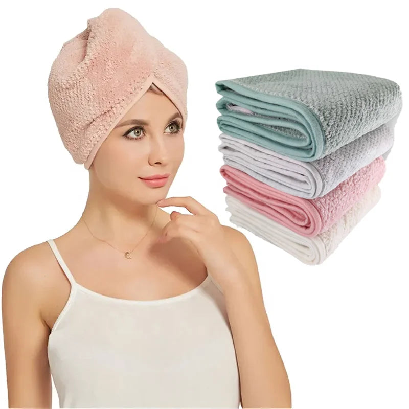 Microfiber Hair Towel Hair Drying Towels Wrap Turban Super Anti Frizz Absorbent & Soft Head Towel for Curly Long & Thick Hair