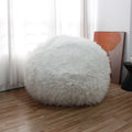 Luxury Lazy Sofa Bean Bag Faux Fur Giant White Crushed Foam Fills Bedroom Living Room Giant Foam Sofa