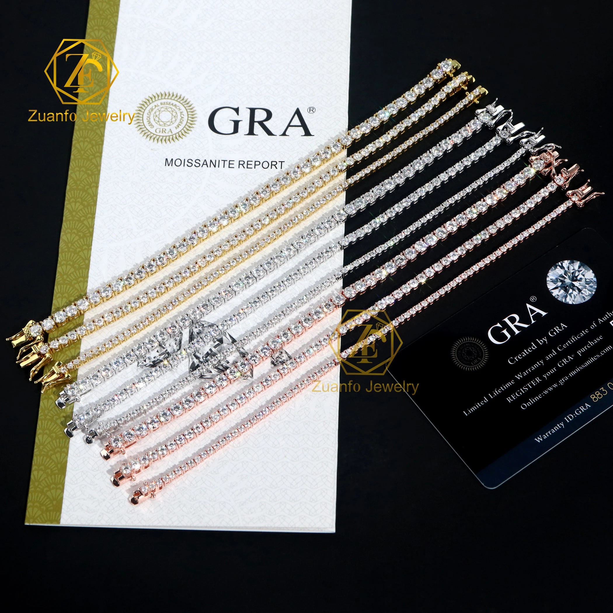 Pass Diamond Fine Jewelry Tennis Chain D Color VVS1 Clarity 2mm-6.5mm Ice Out Moissanite Tennis Bracelet 925 Silver Party Gift