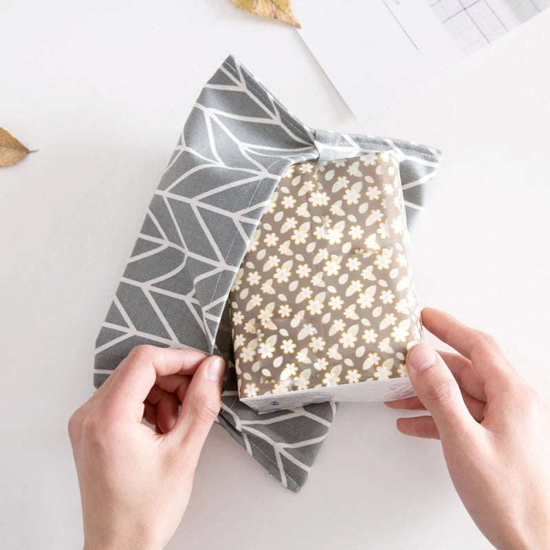 Simple Cotton Linen Tissue Pouch Paper Box Holder Decorative Dust Bags Fabric Tissue Case Cover