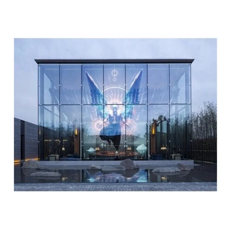 HD Indoor Full-Color Window Adhesive LED Transparent Screen Film for Self-Service Business Giant Store Window Advertising