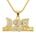 New Hip Hop square Pearl Chain With Alloy and Diamond Number and Letter Splicing Pendant Necklace