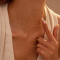 Fashion Layered Statement Thin Chain Necklace for Women 18k Gold Plated Pvd Layered Stainless Steel Necklace Chain Waterproof