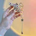 New Arrival Micro Set Crystal Zircon Heart Leaf Flower Hair Claw Ethnic Elegant Chain Pearl Bead Tassels Claw Clips High Quality