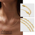 EManco Classic Fine Gold-Plated Stainless Steel Female Necklace High Quality Adjustable Thin Chain with Lobster Clasp Gift