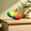 16-Bone Plain Color Long Straight Umbrella for Adults for Windy & Sunny Days Plastic Handle Great for Business Gifts