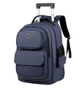 Large Capacity Anti-Theft Oxford Polyester Custom Logo Trolley Backpack with Wheels Waterproof Travel Business Laptop Backpack