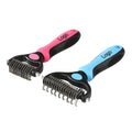 Free Sample Europe and America Supplier Pet Grooming Wide Brush Double Sided Shedding Dematting Undercoat Rake Dog Hair Comb SL