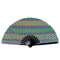 FAREA Hot Selling 13-inch Holographic Bamboo Hand Kung Fu Fan Flash Fantasy Reflective Hand Fan for Dancing Parties
