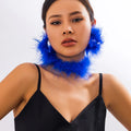 2023 New Arrival Fashion Jewelry Exaggerated Party Furry Collar Choker Feather Collar Ribbon Fur Choker Women Feather Necklace