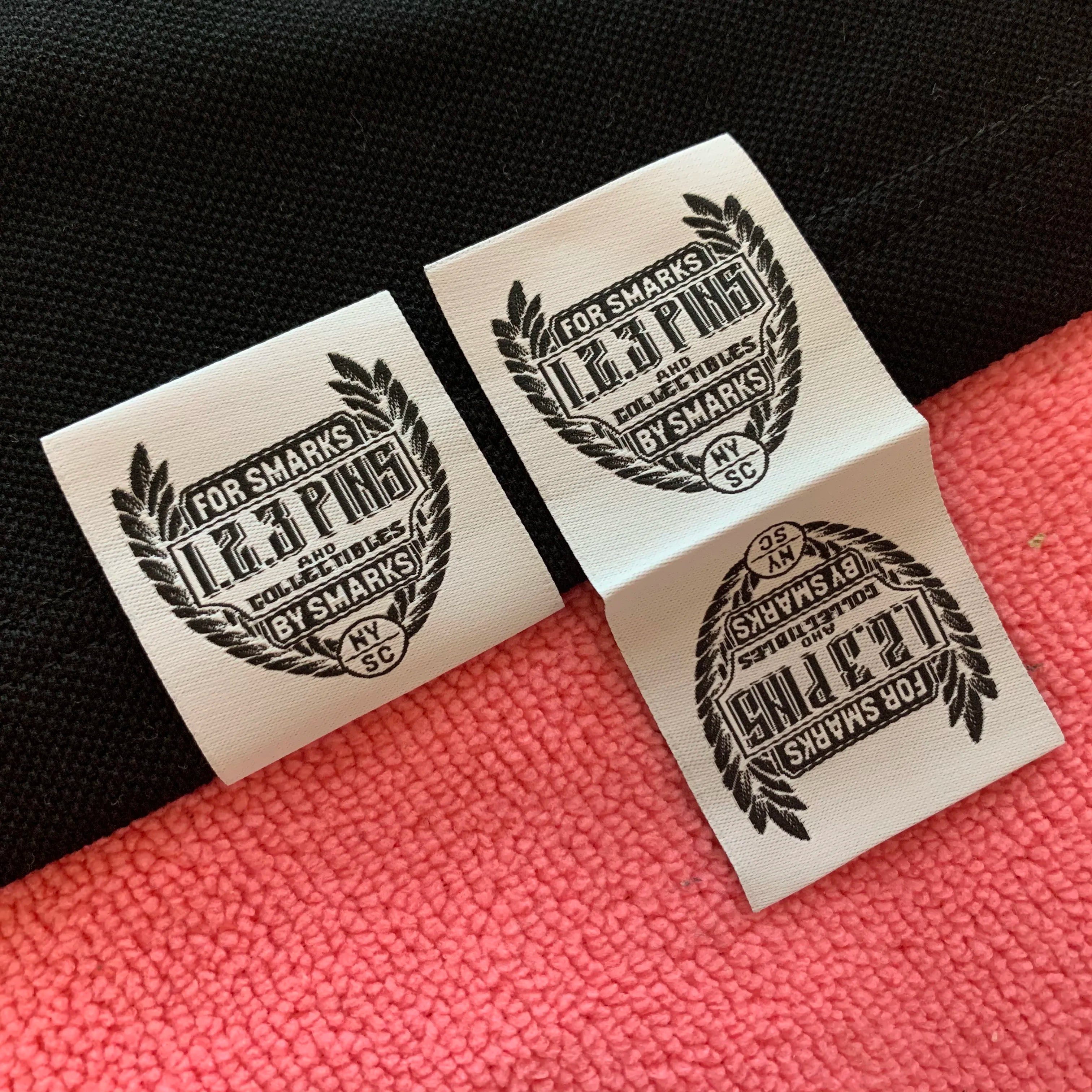 High Definition Custom logo T-shirt Hem Labelhandmade Private logo Textile Hem Label for Beanie