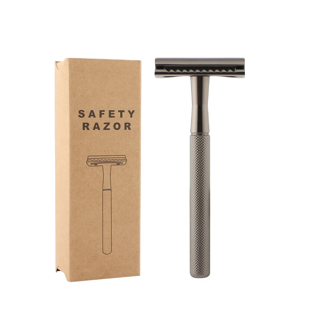 Safety Razor Metal Handle Brass Material Double Edge Blade Shaving Eco Friendly Model