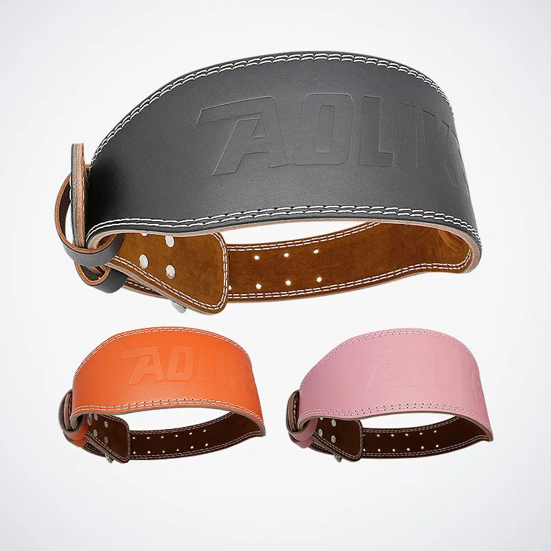 Aolikes Weight Belts With Holes Leather Deadlift Waist Support Cowhide Belt for Weightlifting and Bodybuilding Wholesale
