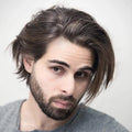 LONGFOR All V-LOOP Thin PU Skin 100% Human Hair Toupee for Men Hair Replacement System on Stock Wholesale Hot Sale