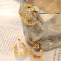 American Ins Cold Wind Woven Mesh Line Design Luxury Kawaii Earrings Waterproof Stainless Steel Women's Earrings Jewelry