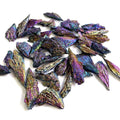 Wholesale Irregular Shape Electroplate Rough Healing Stones Peacock Feather Crystal Clusters Aura Black Tourmaline