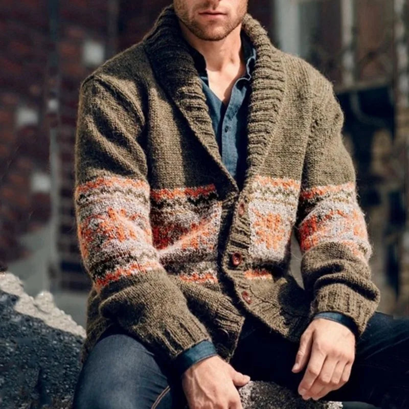 2025 Vintage Navajo Large Men's Jacket New Fashion Casual Loose Coat for Autumn Winter Long Length with Cotton Filling