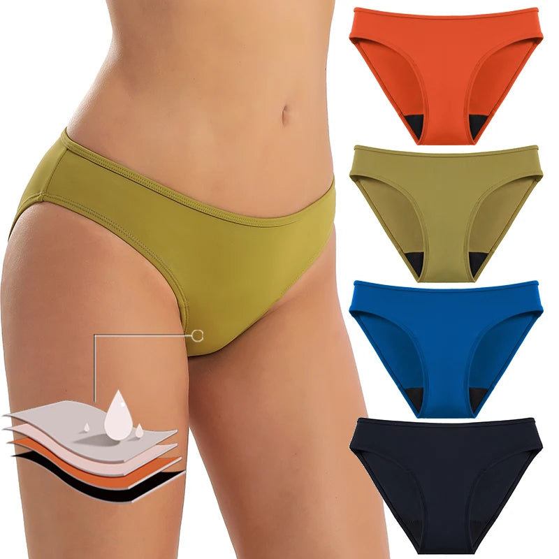 Factory Wholesale Drop Shipping 4 Layer Period Swimwear for Women Leakproof Absorbent Menstrual Panties Swimming Bikinis