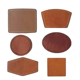 High Quality Eco-Friendly Self-Adhesive Custom Color Laser Cut Leather Labels Manufacturer Custom Logo Embossed Real Genuine