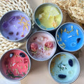 Black Tin Dried Flower and Crystal Soy Wax Aromatherapy Decorative Gift Candles
