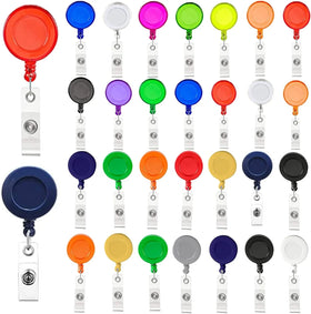 ID Card Badge Holder Reels with Clip Name Reel Round Office School Supplies Retractable Lanyard Badge Holder