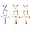 SC Stainless Steel Gold Plated Ankh Necklace Ankh Cross Necklace Ancient Egyptian Faith Cross Pendant Necklace for Women Men