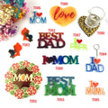 Early Riser DIY DAD MOM PAPA MAMA Heart Keychain Epoxy Resin Silicone Mold Backpack Coaster Jewelry Pendant Mirrors Moulds