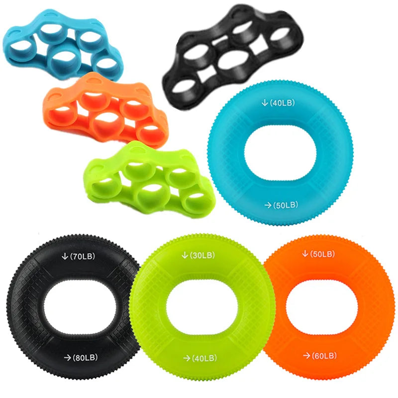 Finger Hand Strength Wrist Forearm Grip Trainer Finger Resistance Bands Silicone Hand Grip