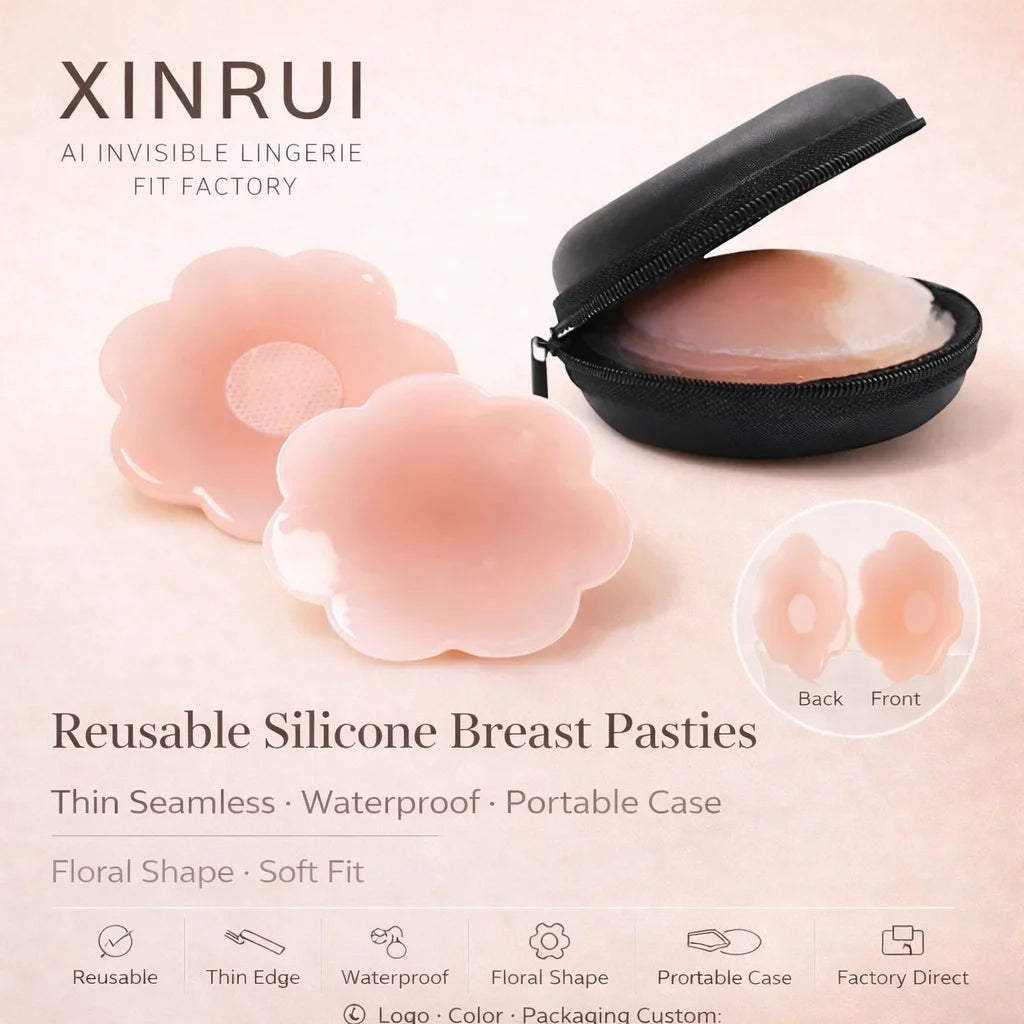 Reusable Adhesive Silicone Breast Pasties Thin Seamless Nipple Cover With Sticky Cotton Tape Sexy Waterproof Bra Covers