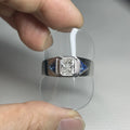 Men`s Ring 18K White Gold 1.5 Carats Radiant Cut D VS 12 Grams Lab Grown Diamond Rings