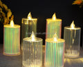 Transparent LED Electronic Candle Light Pillar Plastic Tealight Wedding Home Decor